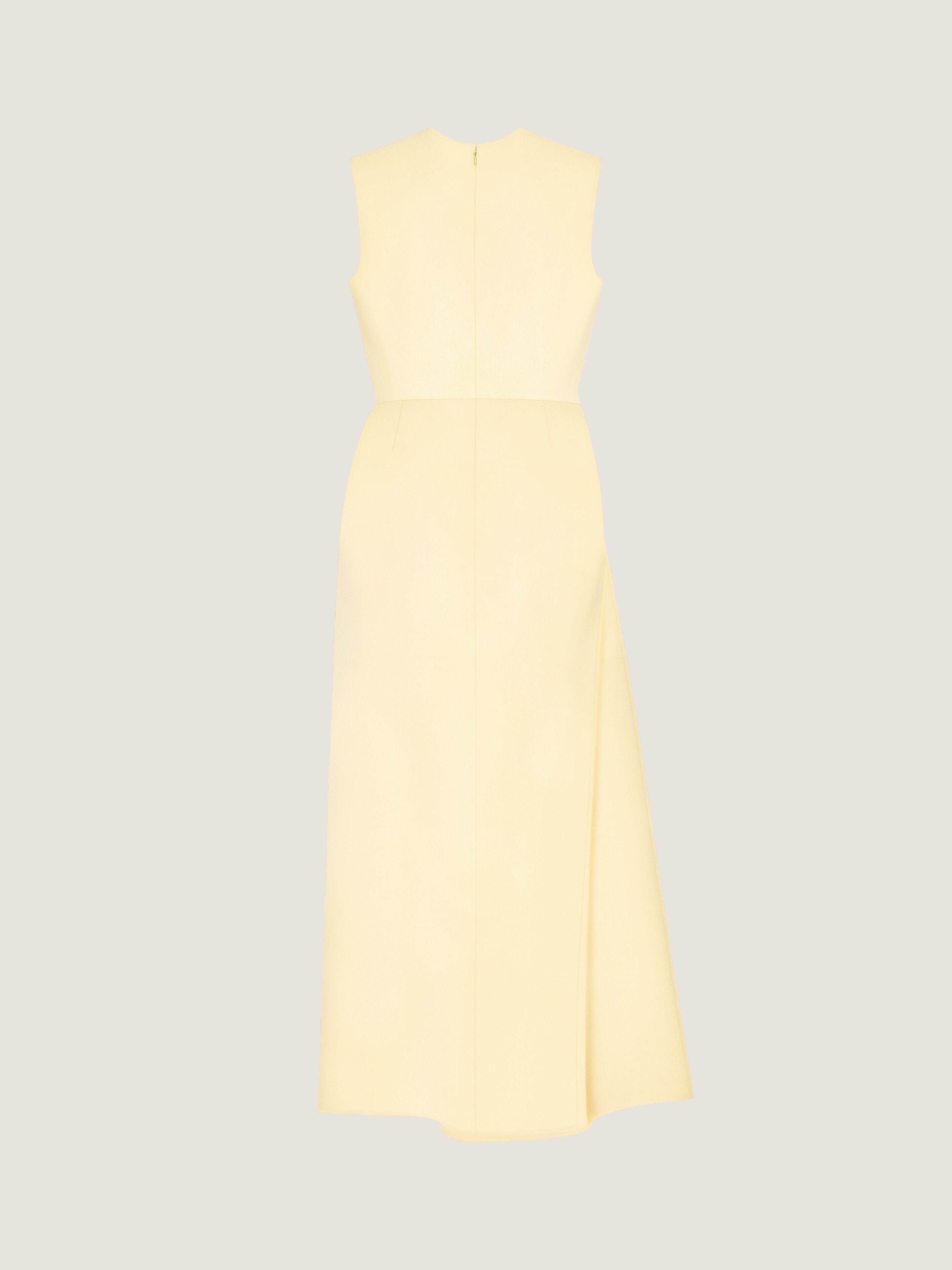 V-neck draped evening dress in satin